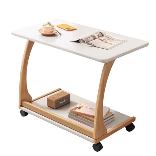 ZHDLDPUK Beistelltisch, Sofatisch, Sofa-beistelltisch Mit Rollen, EIN Beweglicher, Platzsparender Beistelltisch, Verwendung Für Sofa Und Bett, Schlafzimmer, Laptop von ZHDLDPUK