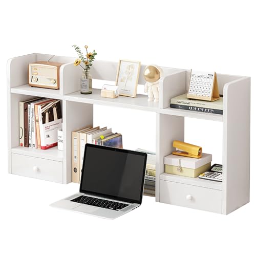 ZHDLDPUK Schreibtischregal, Tischregal Schreibtisch, Mini Regal, Organizer-aufbewahrungsständer, Desktop-bücherregal Aus Holz Für Büro, Schule, Wohnheim, Arbeitszimmer von ZHDLDPUK