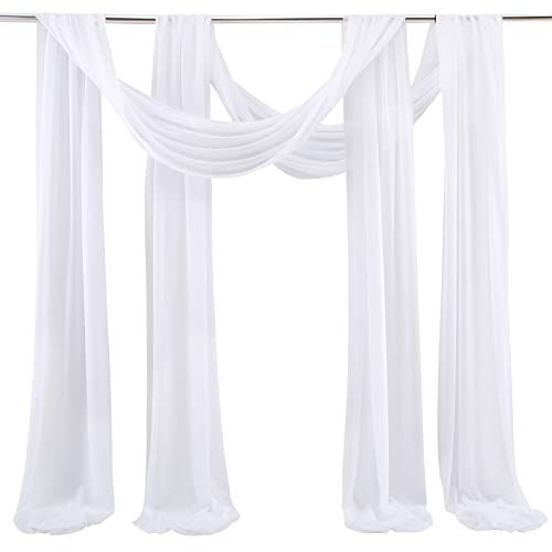 ZHDOKA 2 Paneele Hochzeitsbogen Drapierstoff, 40 m, durchscheinender Hintergrund, Vorhänge, Chiffon-Stoff, Drapierung, Hochzeit, Zeremonie, Empfang, Girlande, Dekoration, Party-Hintergrund, Vorhänge von ZHDOKA