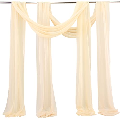 ZHDOKA 2 Paneele Hochzeitsbogen Drapierstoff, 40 m, durchscheinender Hintergrund, Vorhänge, Chiffon-Stoff, Drapierung, Hochzeit, Zeremonie, Empfang, Girlande, Dekoration, Party-Hintergrund, Vorhänge von ZHDOKA