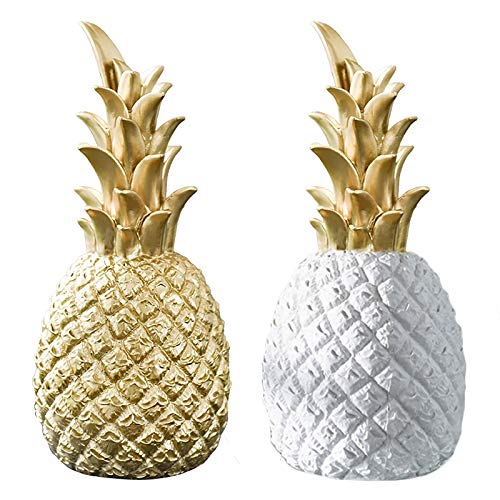 ZHDOKA Harz Ananas Dekoration 3er Set Gold Künstliche Ananas Obst Figur Haushalt Dekorative Ananas Mode Künstliche Ananas von ZHDOKA