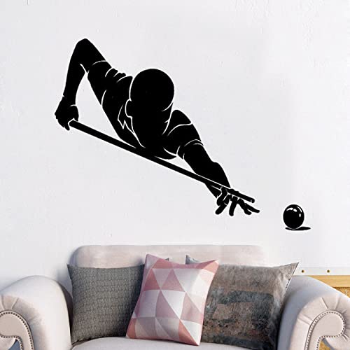 ZHEHUA Billard WandaufkleberBillardqueue Sport wasserdicht dekoratives WandbildVinyl,H622Schwarz,55x42cm von ZHEHUA