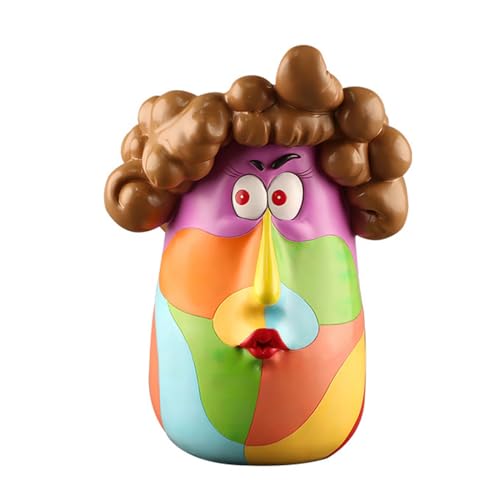ZHENBYR Bunte Gesicht Pflanzer Sukkulenten Töpfe Blumentöpfe Harz Pflanzer Geschenk Für Frauen Mädchen Blumentöpfe Indoor Outdoor Pflanze Einzigartige Töpfe von ZHENBYR
