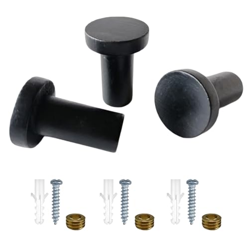 ZHENBYR Set mit 6 schwarzen zylindrischen Aufhängern, multifunktional und einfach zu bedienen, Wandhaken, Haken an der Tür für Handtuchaufhängungen, Haken an Tür für Handtuch von ZHENBYR