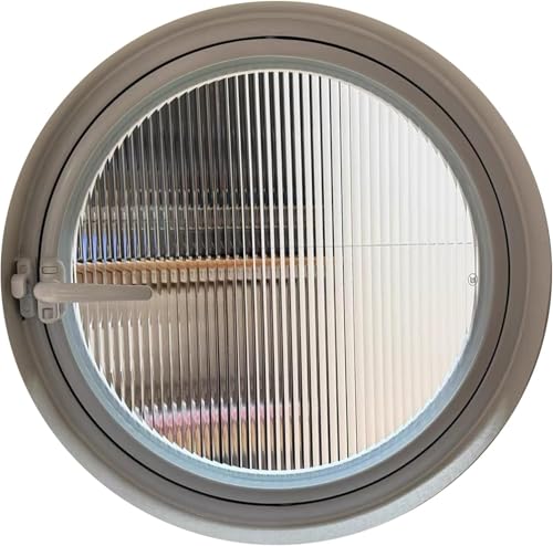 ZHENCHAO 360° drehbares rundes Fenster aus Aluminiumlegierung mit gehärtetem Glas, rundes Schuppenfenster aus gehärtetem Glas, flächenbündig montiertes Fenster aus gehärtetem Glas für Schla von ZHENCHAO