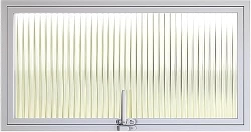 ZHENCHAO Bündig montiertes Metallfenster mit geriffeltem Glas, Fenster für Wohnmobilschuppen, rechteckiges, drehbares Belüftungs- und Beleuchtungsfenster mit Mittelachse (weiß, 60 x 40 cm) von ZHENCHAO