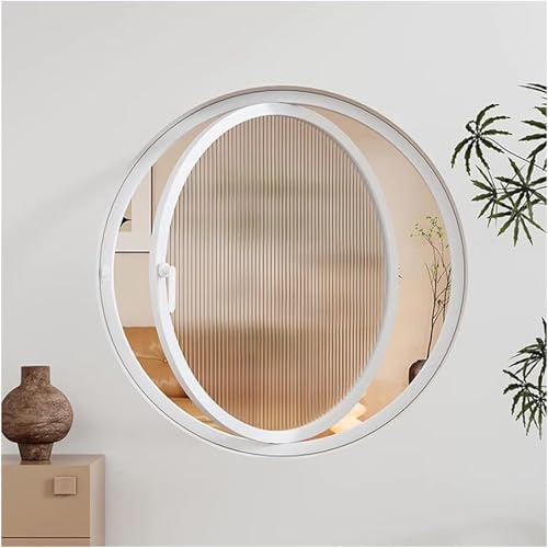 ZHENCHAO Fenster Haushaltslüftungsfenster, 360° drehbares Rundfenster mit Mittelachse, Wohnmobilfenster mit gehärtetem Glas für Badezimmer im Dachgeschosskeller (Changhong-Glas, 100 cm) von ZHENCHAO