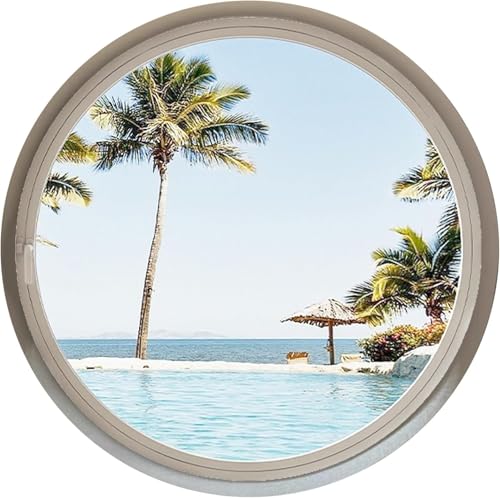 ZHENCHAO Runde, drehbare Glasfenster aus gehärtetem Glas, große, flächenbündige Schuppenfenster, 360° drehbare Schuppenfenster, 40 50 60 70 80 100 cm, Küchen- und Heimdekorfenster mit Alumi von ZHENCHAO