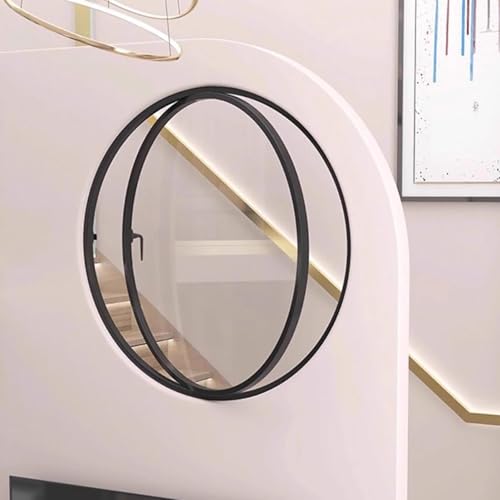 ZHENCHAO Runde drehbare Glasfenster, 40 50 60 70 80 100 cm rundes Bullaugenfenster mit gehärtetem Glas zum Öffnen, große kleine flächenbündige Schuppenfenster für Badezimmer, Geschäft (Durc von ZHENCHAO