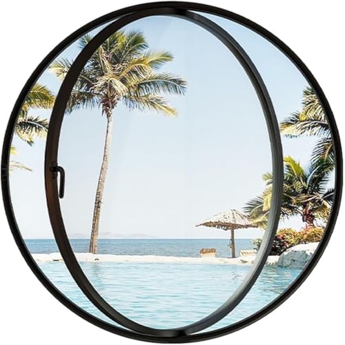 ZHENCHAO Runde drehbare Glasfenster – 360° drehbare Lüftungsfenster, Ersatz-Drehfenster aus Aluminiumlegierung, drehbares Bullauge mit gehärtetem Glas, rundes Bullauge zum Öffnen (schwarz ZHENCHAO Runde drehbare Glasfenster – 360° drehbare Lüftungsfenster, Ersatz-Drehfenster aus Aluminiumlegierung, drehbares Bullauge mit gehärtetem Glas, rundes Bullauge zum Öffnen (schwarz von ZHENCHAO