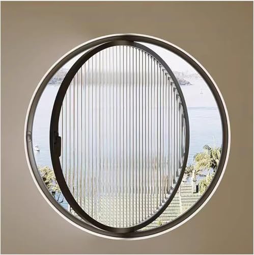 ZHENCHAO Windows Runde Wohnmobilfenster, drehbares Fenster aus gehärtetem Glas mit Mittelachse für Badezimmer im Dachgeschosskeller, 60 70 80 100 cm Lüftungsfenster (Changhong-Glas, 80 cm) von ZHENCHAO