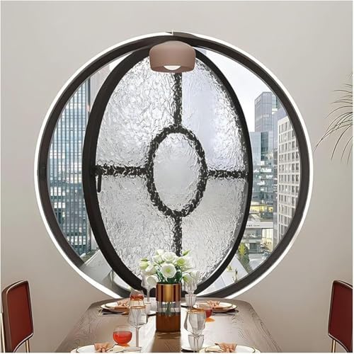 ZHENCHAO Windows Rundfenster mit Mittelachse, 5 mm Dickes Lüftungsfenster aus gehärtetem Glas, Ersatz-Bullaugen für Schuppenfenster für Dachbodeneingänge und Trennwände (Schwarz, 80 cm) von ZHENCHAO