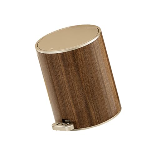 ZHENGCI Eleganter Holzmaserungs-Mülleimer mit großem Fassungsvermögen, versiegelter Mülleimer mit Deckel, für Zuhause oder Büro, 9 l/12 l von ZHENGCI