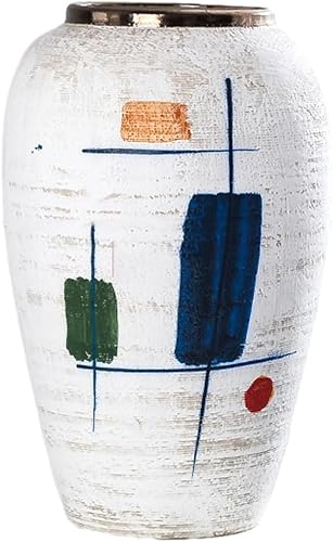 ZHENGYUSW Handbemalte Keramikvase, Ornamente, Wohnzimmer, Blumenarrangement, getrocknet (B 19 x H) 30 cm von ZHENGYUSW