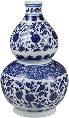 ZHENGYUSW Keramikvase, Blau und Weiß, Porzellan, klassische dekorative Ornamente (B 16 x H 28 cm) von ZHENGYUSW