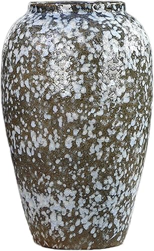 ZHENGYUSW Keramikvase, Retro-Stil, für Wohnzimmer, Schlafzimmer, Trockenblumenarrangement, Ornamente (B 19 x H) 30 cm, Weiß von ZHENGYUSW