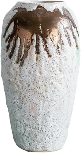 ZHENGYUSW Keramikvase für den Schreibtisch, Wohnzimmer, Ornamente, Arbeitsplatte, Retro, B 17 x H 35 cm von ZHENGYUSW