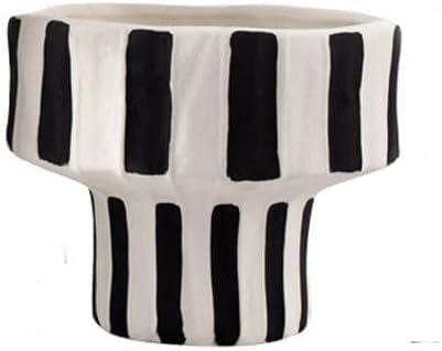 ZHENGYUSW Vase für Wohnzimmer, nordisch, einfach, schwarz-weiß gestreift, Keramik, Esstisch, Hotel (klein) von ZHENGYUSW