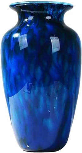 ZHENGYUSW Vase für Wohnzimmer Modern Blau Glas Blumengesteck Deko von ZHENGYUSW
