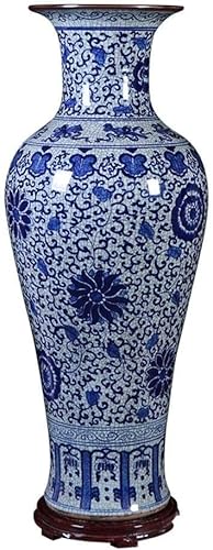 ZHENGYUSW Vase und Tisch Keramikboden Antik Blau und Weiß Porzellan Wohnzimmer Dekoration 62 cm hoch Schlafzimmer ZHENGYUSW Vase und Tisch Keramikboden Antik Blau und Weiß Porzellan Wohnzimmer Dekoration 62 cm hoch Schlafzimmer von ZHENGYUSW