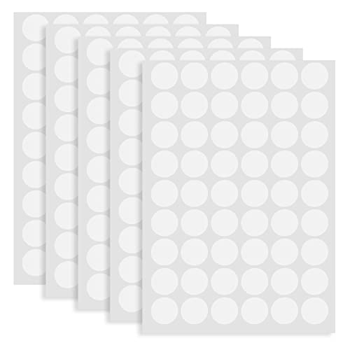 5 Blatt/270 Stück Schraubenabdeckung Selbstklebend, Schraubenloch Aufkleber, Selbstklebende Abdeckkappen Ø21mm, Möbel Abdeckung Aufkleber für Möbel Schrank Tür Schrauben - Weiß von ZHENGYYUU