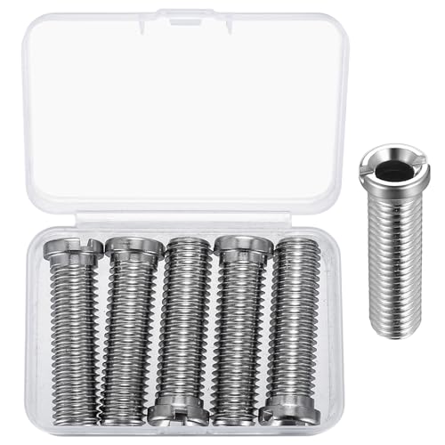 5 Stück Hohlschraube Spüle, 45mm Edelstahl Siebkorbventil Abflusssieb Waschbecken Schrauben für Küchen Ventilabläufe Ablaufventil Spüle Zubehör(M12, Silber) von ZHENGYYUU