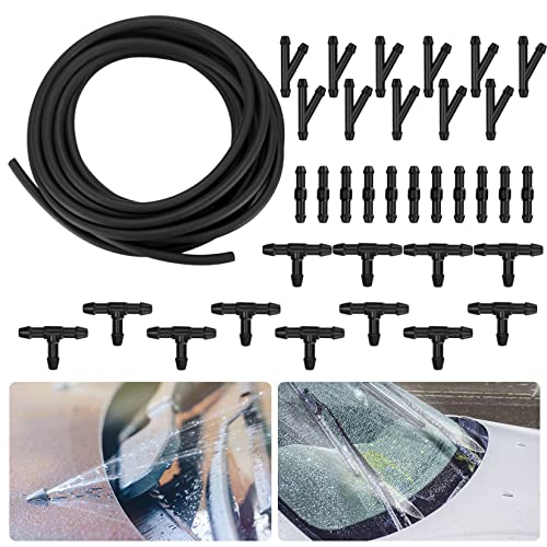 5m Scheibenwaschanlage Schlauch mit 3 Stücke Schlauchverbinder(3 Arten), Wischwasserschlauch Reparaturset, Automotive Schlauch, Spritzwasserschlauch von ZHENGYYUU
