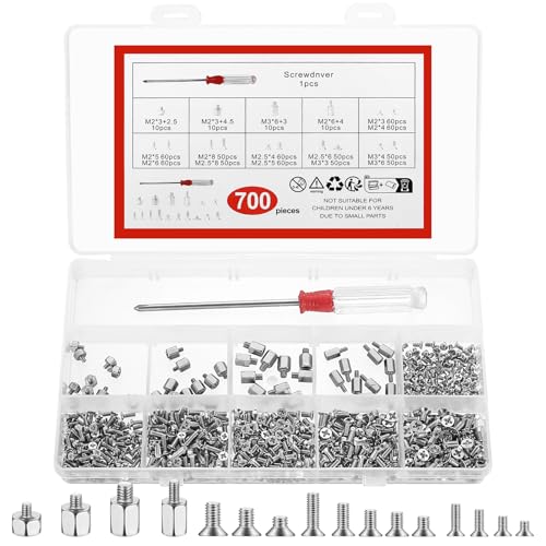 700 Stück Laptop Schrauben, M2 M2.5 M3 PC Schrauben Set, Kleine Schrauben Set, Kreuzkopf Flachkopfschrauben Sortiment Set, M.2 SSD Montage Schrauben Set für Notebook Computer Schrauben Reparatur 700 Stück Laptop Schrauben, M2 M2.5 M3 PC Schrauben Set, Kleine Schrauben Set, Kreuzkopf Flachkopfschrauben Sortiment Set, M.2 SSD Montage Schrauben Set für Notebook Computer Schrauben Reparatur von ZHENGYYUU