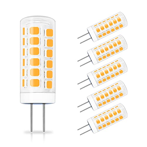 ZHENMING 220V-240V AC G4 LED Mini Kurz Glas Birne 2W Warmweiss 3000K Ersetzt 20W Halogen Stiftsockellampe Nicht Dimmbar (Nicht Niederspannung 12V), 5 Stück [MEHRWEG] von ZHENMING