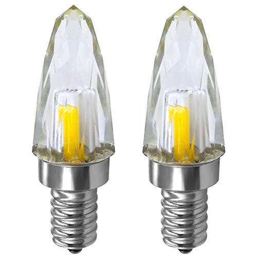 ZHENMING E12 Dimmbare LED-Kerzenlampe, reines K9-Glaskristall, LED-Glühbirne, Kandelaber, klare Lampe, 240 V, 3 W (30 W), 2er-Pack (Warmweiß 2700 K) von ZHENMING