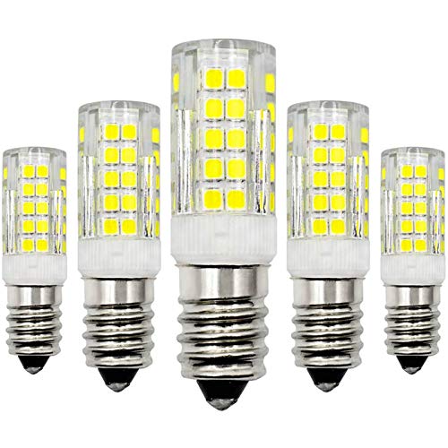 ZHENMING E14 LED Kaltweiß 12V Glühbirne 4W Ersatz 40W Halogen Birnen 6000K Nicht Dimmbar Niedervolt Kandelaber Lampen - 5 Pack [MEHRWEG] von ZHENMING