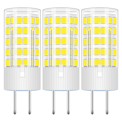 ZHENMING 4W GY6.35 LED 12V Kaltweiss 6000K Glühbirnen JC Bi-Pin-Sockel Lampe Ersetzt 40W JC G6.35 Halogen Stiftsockellampe, 3-Stück von ZHENMING