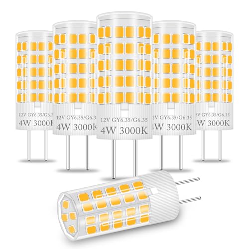 ZHENMING 4W GY6.35 LED 12V Warmweiss 3000K Glühbirnen JC Bi-Pin-Sockel Lampe Ersetzt 40W JC G6.35 Halogen Stiftsockellampe, 6-Stück ZHENMING 4W GY6.35 LED 12V Warmweiss 3000K Glühbirnen JC Bi-Pin-Sockel Lampe Ersetzt 40W JC G6.35 Halogen Stiftsockellampe, 6-Stück von ZHENMING