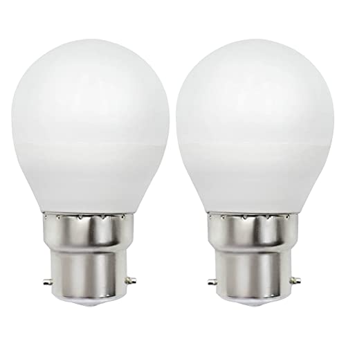 ZHENMING B22 Glühbirne LED Dimmbar Warmweiss 3000K 5W Ersetzt G45 Golfballform 40W 50W Leuchtmittel, 230V B22D / BC/Bajonettfassung Stroboskopfreie Cap Lampen, 2er Pack [MEHRWEG] von ZHENMING