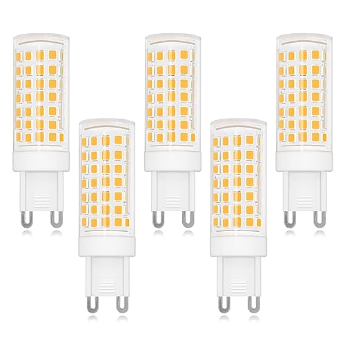 ZHENMING G9 LED Warmweiß 3000K, LED Leuchtmittel G9 4.5W entspricht 40W-60W Halogenlampe, G9 Glühbirne 600 Lumen, Nicht Dimmbar, Enegiesparende G9 Birne, 5er Set von ZHENMING