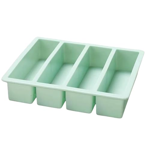 Flexible Eiswürfelform mit 4 Streifen für Getränke, Silikonform, Schokoladen-Backfreundlich, effektive Silikon-Eiswürfelform von ZHENNB