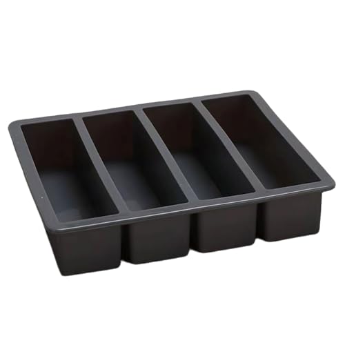 Flexible Eiswürfelform mit 4 Streifen für Getränke, Silikonform, Schokoladen-Backfreundlich, effektive Silikon-Eiswürfelform von ZHENNB