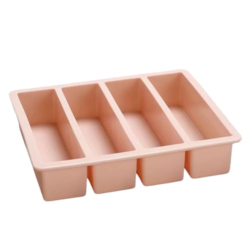 Flexible Eiswürfelform mit 4 Streifen für Getränke, Silikonform, Schokoladen-Backfreundlich, effektive Silikon-Eiswürfelform von ZHENNB