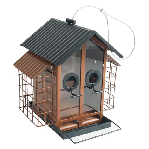 Haltbarkeit Metall Outdoor Vogelfutterhäuschen Mit Doppelter Dachwetter Für Den Gartengarten Vogelbeobachter Doppeldach Vogel Haltbarkeit Metall Outdoor Vogelfutterhäuschen Mit Doppelter Dachwetter Für Den Gartengarten Vogelbeobachter Doppeldach Vogel von ZHENNB