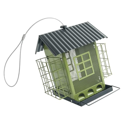 Haltbarkeit Metall Outdoor Vogelfutterhäuschen Mit Doppelter Dachwetter Für Den Gartengarten Vogelbeobachter Doppeldach Vogel Haltbarkeit Metall Outdoor Vogelfutterhäuschen Mit Doppelter Dachwetter Für Den Gartengarten Vogelbeobachter Doppeldach Vogel von ZHENNB