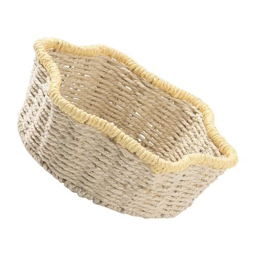 ZHENNB Handgefertigter Papierseilspeicherkorb Mit Stabilem Eisenrahmen Für Desktop Anlagen Und Heimorganisation Modern Blue Home Office Storage Cork von ZHENNB