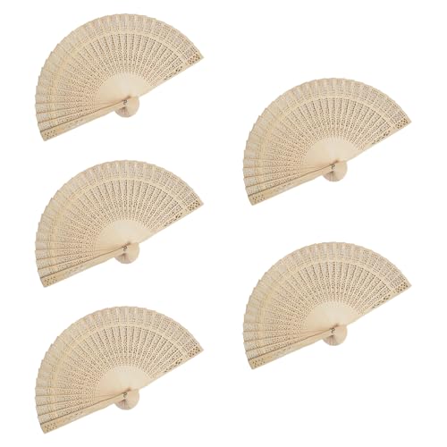 ZHENNB Set Von 5 Handgefertigten Holzlüfter Handheld Hochzeitsfans Geschenk Klappern Und Duftend Für Gäste Geschenk Freien Kühlwerkzeug ZHENNB Set Von 5 Handgefertigten Holzlüfter Handheld Hochzeitsfans Geschenk Klappern Und Duftend Für Gäste Geschenk Freien Kühlwerkzeug von ZHENNB