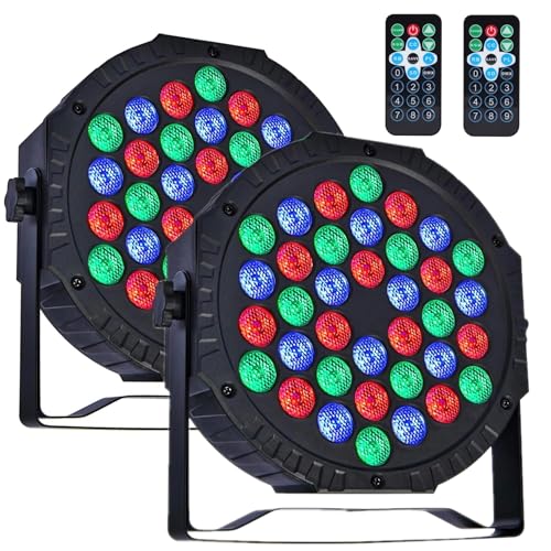 ZHENNBY Par Licht Bühnenlicht, 36 LED RGB Partylicht Strahler Discolicht DMX Scheinwerfer mit Fernbedienung 4Modi Light für Bar, Bühnen, Party, DJ, Halloween, Weihnachten - 2Packs ZHENNBY Par Licht Bühnenlicht, 36 LED RGB Partylicht Strahler Discolicht DMX Scheinwerfer mit Fernbedienung 4Modi Light für Bar, Bühnen, Party, DJ, Halloween, Weihnachten - 2Packs von ZHENNBY