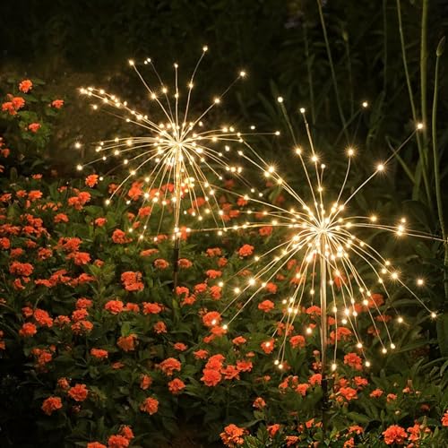 ZHENNBY Solarlampen für Außen Garten Solarleuchten 2PCS 150 LED Solar Gartenleuchten IP65 Wetterfest Lichter Terrassen Deko Balkon Draußen Solarlampe Automatisch Einschalten von ZHENNBY