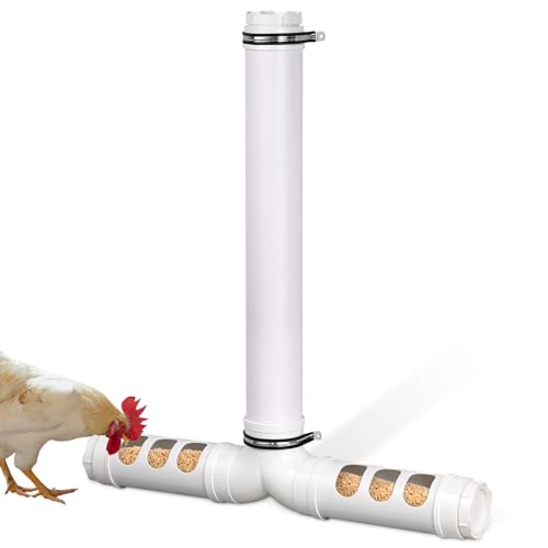 ZHEQOGZH PVC Pipe Chicken Feeder No Waste Automatic Chicken Feeder Tube 5.4 kg Capacity, Wall Mounted Gravity Fed Geflügel Feeder with 6 Feeding Holes for Chicken Coop ZHEQOGZH PVC Pipe Chicken Feeder No Waste Automatic Chicken Feeder Tube 5.4 kg Capacity, Wall Mounted Gravity Fed Geflügel Feeder with 6 Feeding Holes for Chicken Coop von ZHEQOGZH