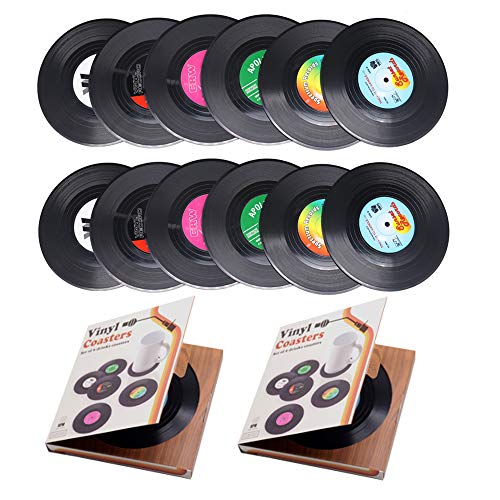 12 Retro Vinyl LP Schallplatten Stil Untersetzer Tasse Matte rutschfeste Isolierte Kaffee Getränke Matte 12 Retro Vinyl LP Schallplatten Stil Untersetzer Tasse Matte rutschfeste Isolierte Kaffee Getränke Matte von ZHEZHE