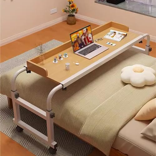 ZHFASDS Computertisch-Überbetttische Mit Rollen，Verstellbare Höhe Und Breite über Dem Bett Essenstablett Schreibtisch Rollender Medizinischer Tisch Rollender Medizinischer Tisch(Color:Holz) von ZHFASDS