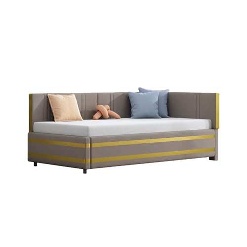ZHFASDS Polsterbett Sofabett 90 * 200 Multifunktionsbett mit Lattenrost Hautfreundlicher Samtstoff (Dunkelgrau) von ZHFASDS