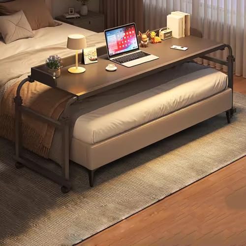 ZHFASDS Über-Betttisch Auf Rollen，Rollender Medizinischer Tisch HöHen Und Breitenverstellbar Rollender Laptop-Schreibtisch Fauler Schreibtisch Mit Rollen MobilitäTstisch Über Dem Bett(Color:schwarz) von ZHFASDS