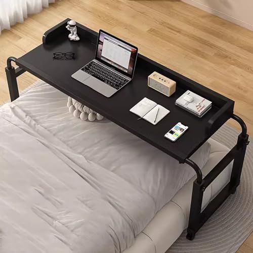 ZHFASDS Überbetttisch Mit Rollen，Rollender Laptop-Schreibtisch HöHen Und Breitenverstellbar Essenstablett Schreibtisch Rollender Medizinischer Tisch Fauler Schreibtisch(Color:Schwarz) von ZHFASDS